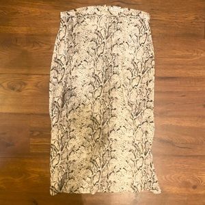 Reformation snake skin skirt.